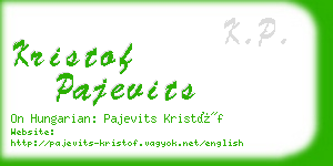 kristof pajevits business card